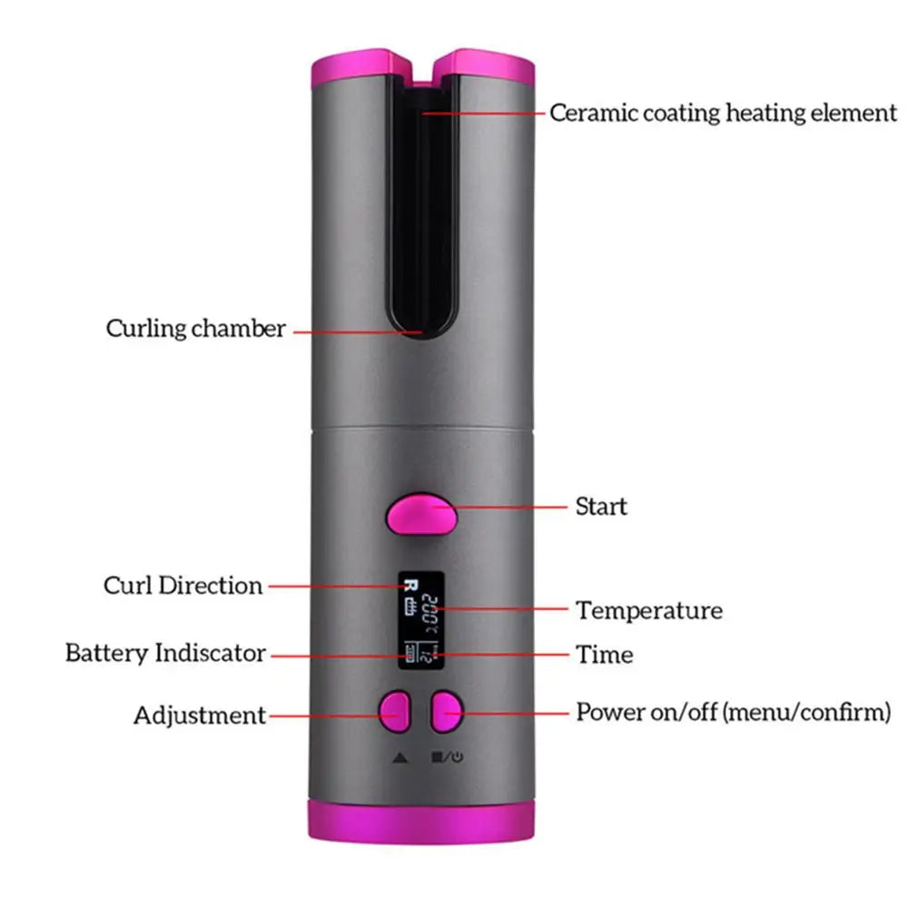 Cordless Automatic Hair Curler - GlowFit Empire