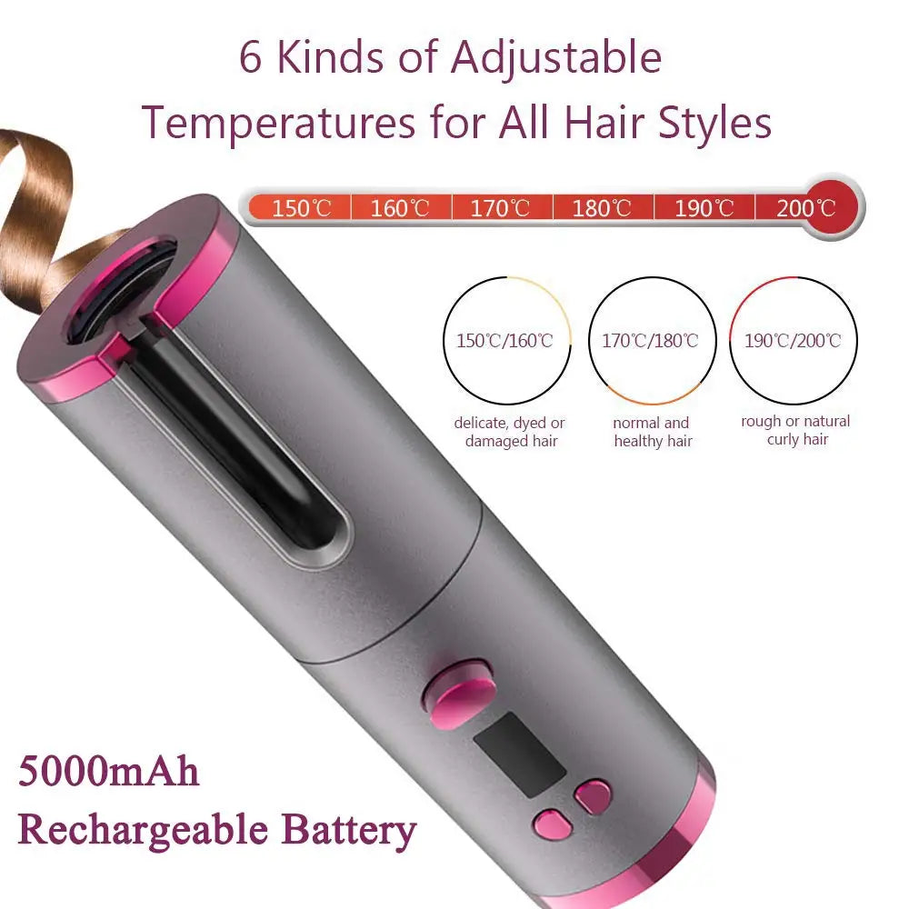 Cordless Automatic Hair Curler - GlowFit Empire